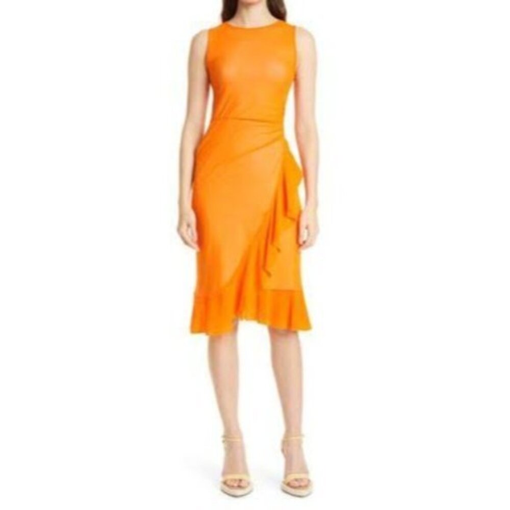 NWOT Fuzzi Ruffle Mesh Dress in Minio Size S